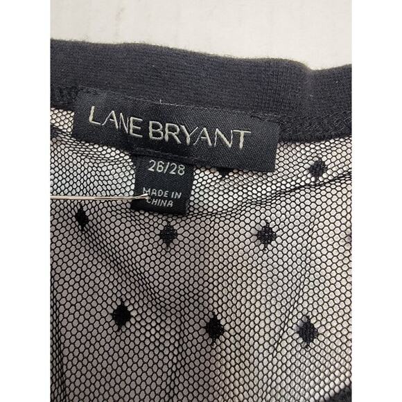 Lane Bryant Top 26/28 Floral Mesh Long Sheer Sleeves Fairy Witchy Whimsigoth - Picture 2 of 9